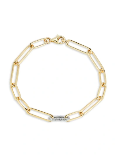 Shop Nephora Women's 14k Yellow Gold & 0.72 Tcw Diamond Paperclip Bracelet