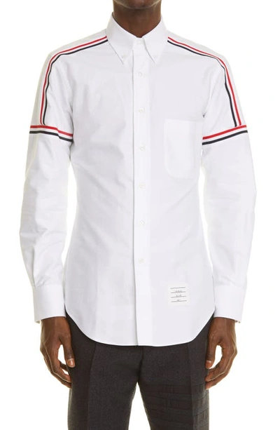 Shop Thom Browne Taped Sport Shirt In White