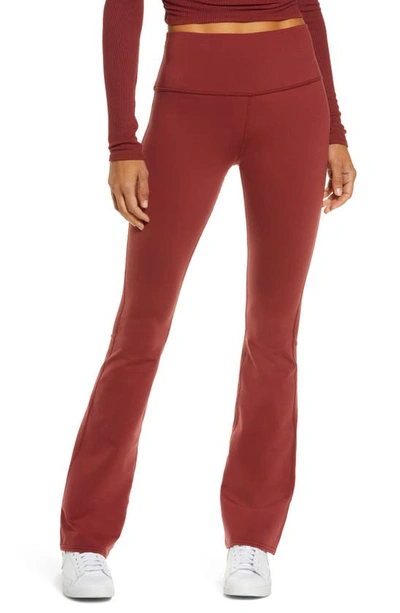 Shop Alo Yoga Airbrush High Waist Flare Pants In Cranberry