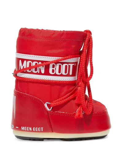 Shop Moon Boot Icon Mini Nylon Snow Boots In Red