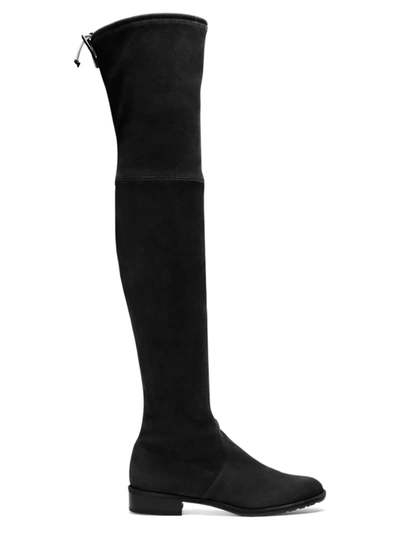 Shop Stuart Weitzman Women's Lowland Suede Over-the-knee Boots In Black