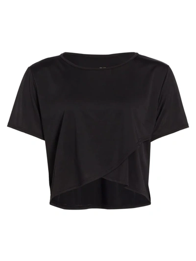 Shop Heroine Sport Women's Cropped Tulip T-shirt In Black
