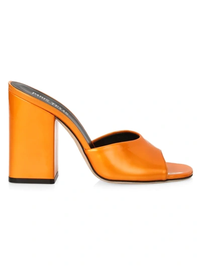 Shop Paris Texas Women's Anja Leather Mules In Fanta