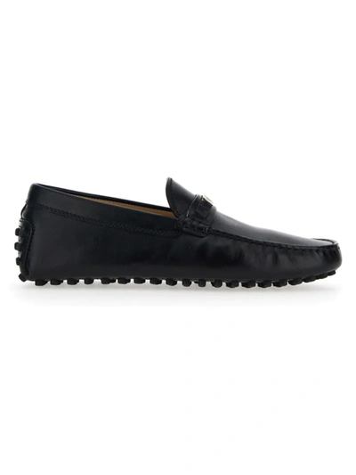 Shop Tod's Men's Gommini Leather Moccasins In Black