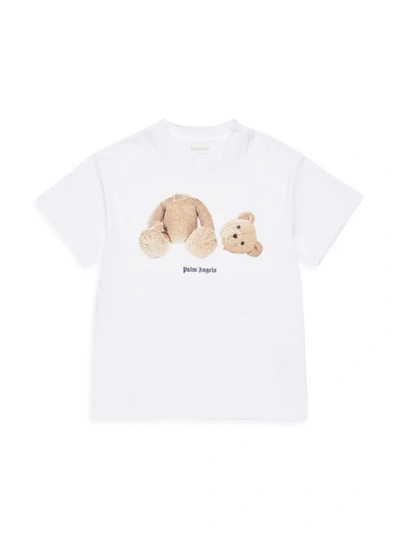 Shop Palm Angels Little Boy's & Boy's Short-sleeve Logo Bear Tee In White