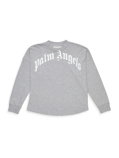 Shop Palm Angels Little Boy's & Boy's Classic Long-sleeve Logo Tee In Grey