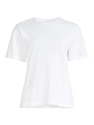 Shop Andine Women's Esme Pointelle T-shirt In White