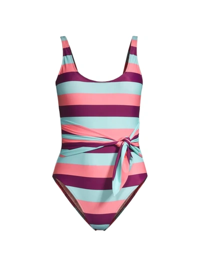 Shop Tanya Taylor Women's Daphne Striped One-piece Swimsuit In Salmon Rose Strip