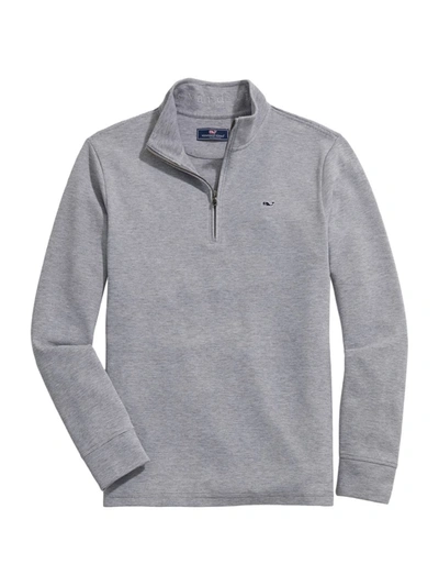 Shop Vineyard Vines Men's Saltwater Quarter-zip Sweater In Grey Heather