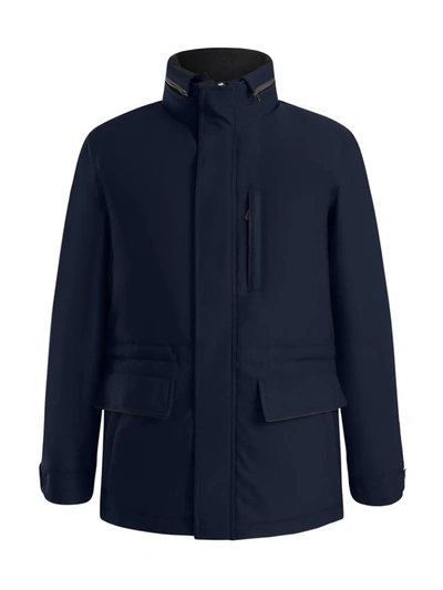 Shop Thermostyles Men's Ths Heated Metro Car Coat In Navy