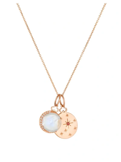 Shop Devon Woodhill Women's 14k &18k Rose Gold & Multi-gemstone Birthstone Charm Necklace