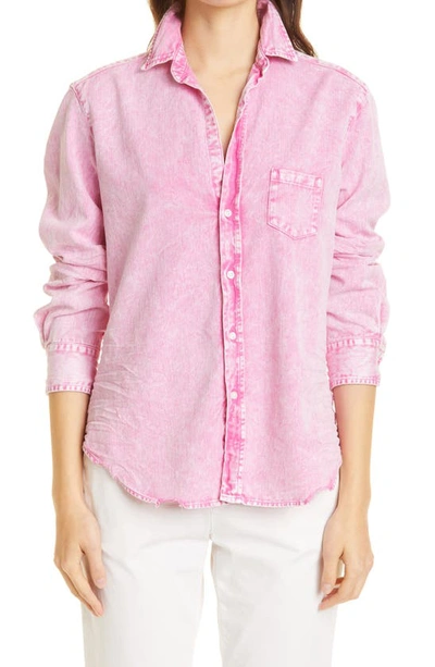 Shop Frank & Eileen Eileen Mineral Wash Denim Shirt In Pink Mineral Wash