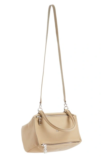 Shop Givenchy Small Pandora Goatskin Leather Shoulder Bag In Dune
