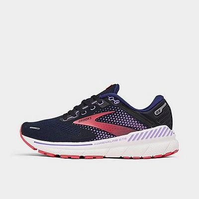Shop Brooks Women's Adrenaline Gts 22 Running Shoes In Black/purple/coral