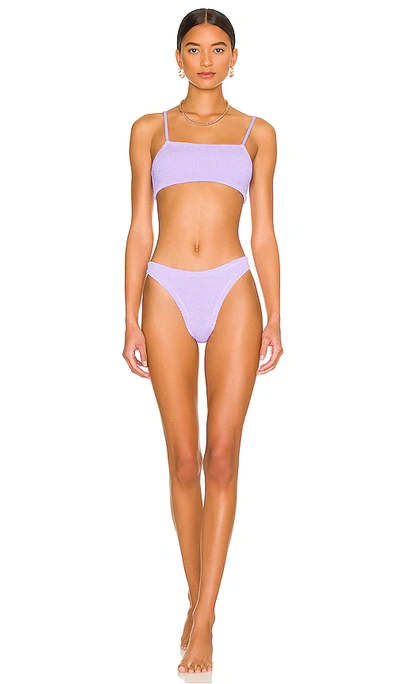 Hunza G Gigi Crinkle Two-piece Bikini Set In Purple