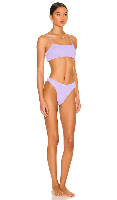 Hunza G Gigi Crinkle Two-piece Bikini Set In Purple