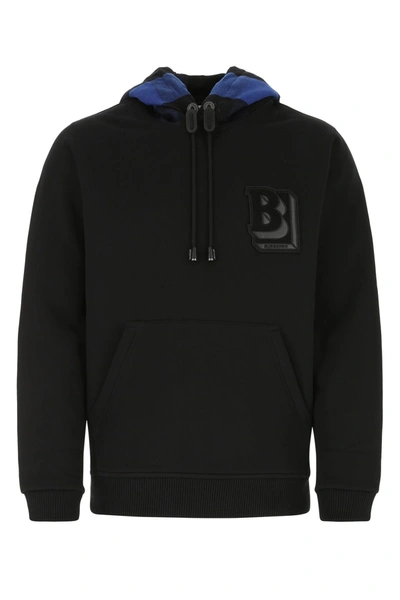 Shop Burberry Black Cotton Blend Sweatshirt  Black  Uomo Xl