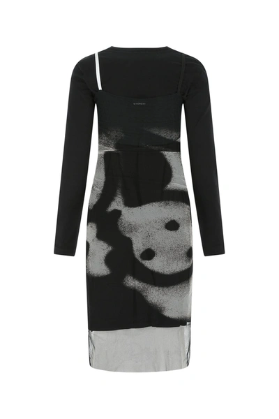 Givenchy Layered Printed Tulle And Cotton-jersey Midi Dress