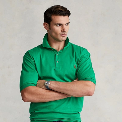 Shop Polo Ralph Lauren Soft Cotton Polo Shirt In New Green Heather