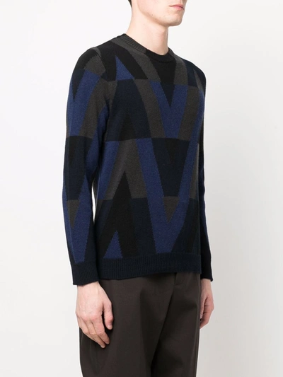 Shop Valentino Wool Knitted Jumper In Blue