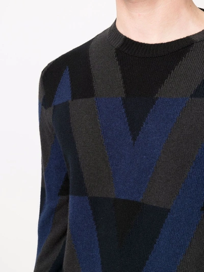 Shop Valentino Wool Knitted Jumper In Blue