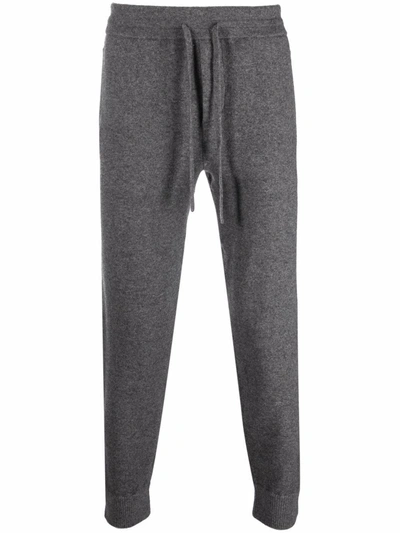 Shop Vince Solid-color Knit Track Pants In Grey
