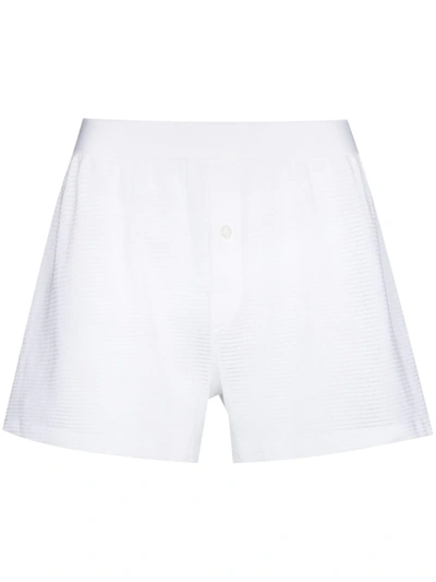 Shop Sunspel Button-up Cotton Boxers In White