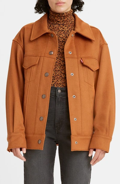 Levi's Varsity Wool Trucker Jacket In Orange | ModeSens