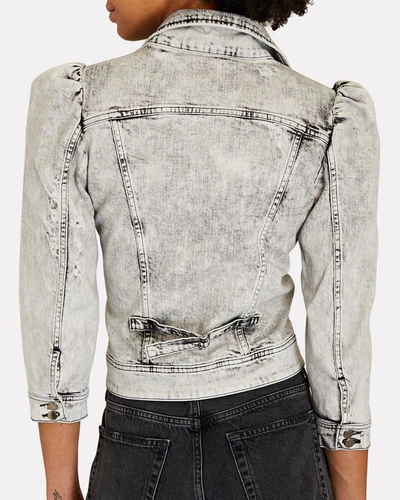 Shop Retroféte Ada Cropped Denim Jacket In Grey
