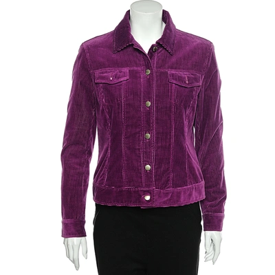 Pre-owned Emilio Pucci Purple Corduroy Button Front Jacket M