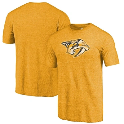 Shop Fanatics Branded Heathered Gold Nashville Predators Primary Logo Tri-blend T-shirt In Heather Gold