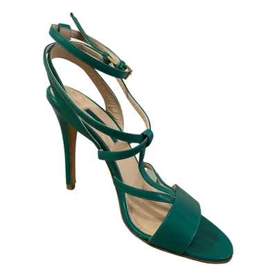 Pre-owned Elie Saab Leather Sandals In Green