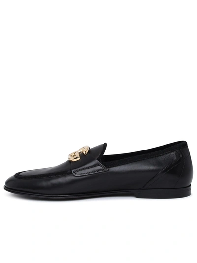 Shop Dolce & Gabbana Black Leather Aristo Loafers