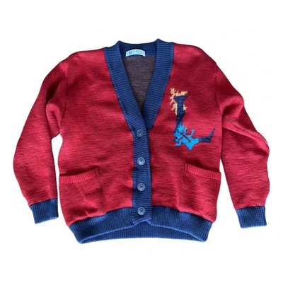 Pre-owned Lanvin Wool Cardigan In Red