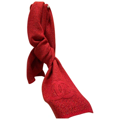 Pre-owned Chanel Scarf In Burgundy