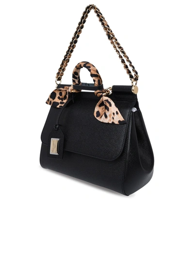 Dolce & Gabbana Sicily large bag in black leather - Gaja Refashion