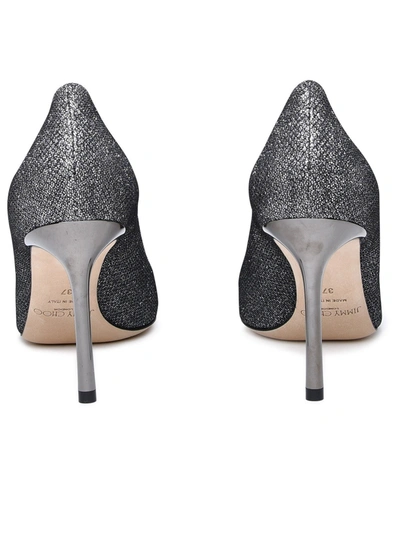 Shop Jimmy Choo Silver Leather Romy Pumps In Grey