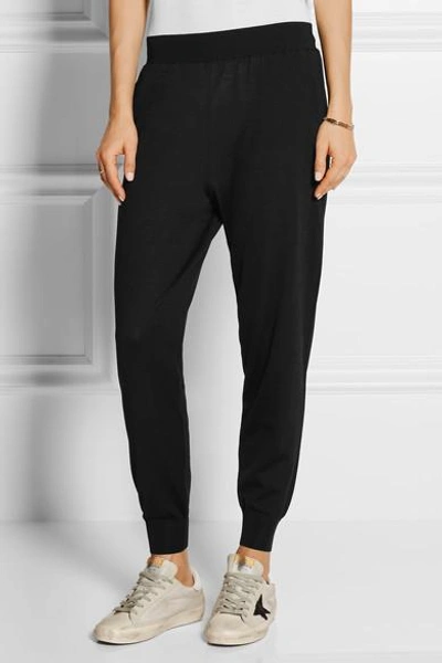 Shop Stella Mccartney Wool And Silk-blend Track Pants