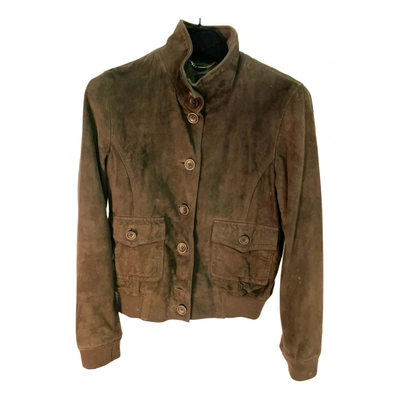 Pre-owned Seventy Leather Biker Jacket In Brown
