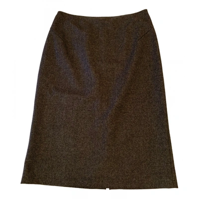 Pre-owned Miu Miu Wool Mid-length Skirt In Grey