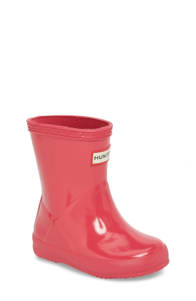 Shop Hunter 'first Gloss' Rain Boot In Bright Pink