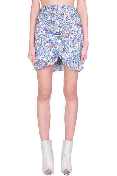 Shop Isabel Marant Milendi Skirt In Blue Cotton