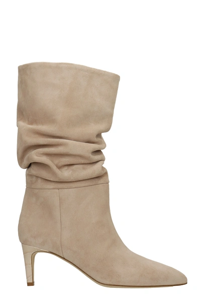 Shop Paris Texas High Heels Ankle Boots In Powder Suede