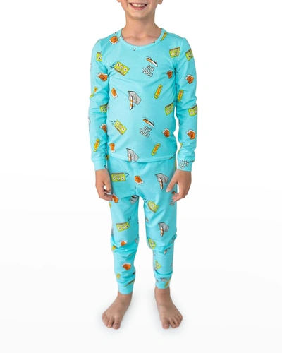 Shop Lovey & Grink Boy's Cool Kid 2-piece Pajama Set In Blue