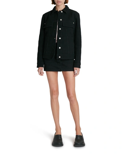 Shop Givenchy Spray Paint 4g Jacquard Denim Jacket In Black