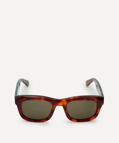 Shop Han Kjobenhavn National Acetate Sunglasses In Amber Tortoise