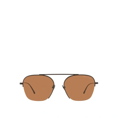 Shop Giorgio Armani Ar6124 Matte Black Male Sunglasses
