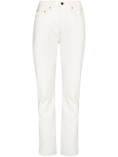 Shop Wardrobe.nyc High-waisted Straight-leg Jeans In White