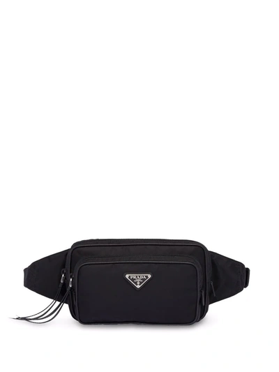 Shop Prada Logo-plaque Belt Bag In Black