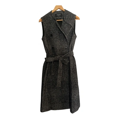 Pre-owned Rochas Wool Mid-length Dress In Grey